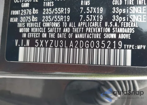 2013 Hyundai Santa Fe Sport 2.0T from USA, damaged, VIN 5XYZU3LA2DG035219